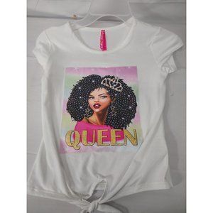 Cute girl's blouse with glitter size 10-12 with accessories.  For the hair.  in